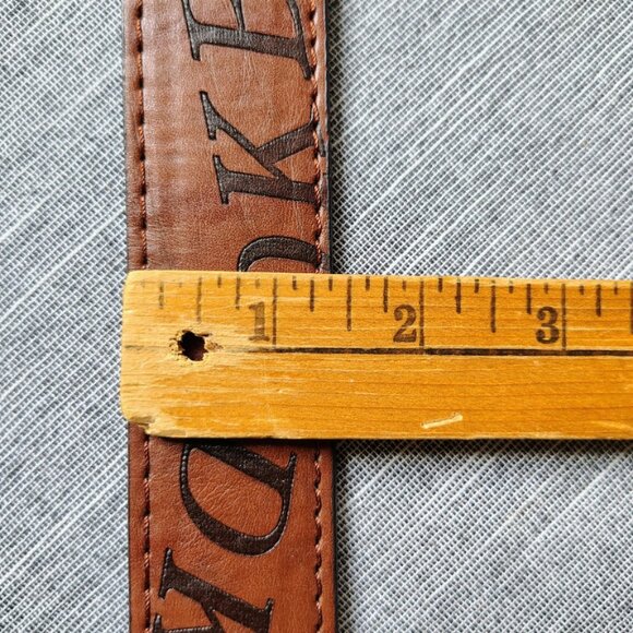 Leather Belt Brown Mens Western Cowboy DKBL Buckle - Picture 4 of 11